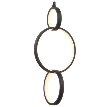 Loop 7.75" Adjustable Integrated LED Metal Ring Pendant - JONATHAN Y